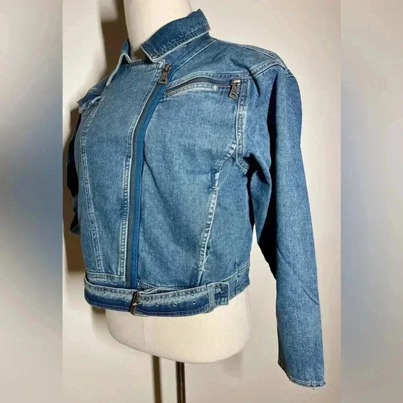 A. Helm | Asymmetrical Zip / Buckle Jean Jacket | Woman’s XL - Picture 1 of 4